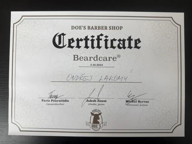 Certifikát beardcare