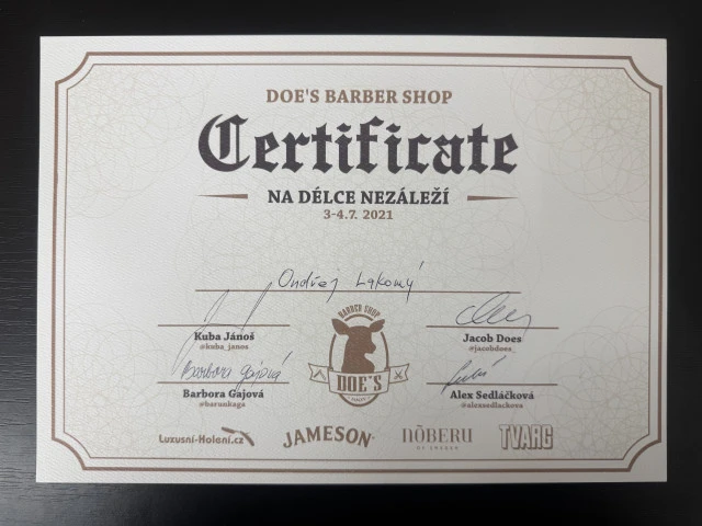 Certifikát na délce nezáleží