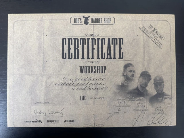 Certifikát Workshop
